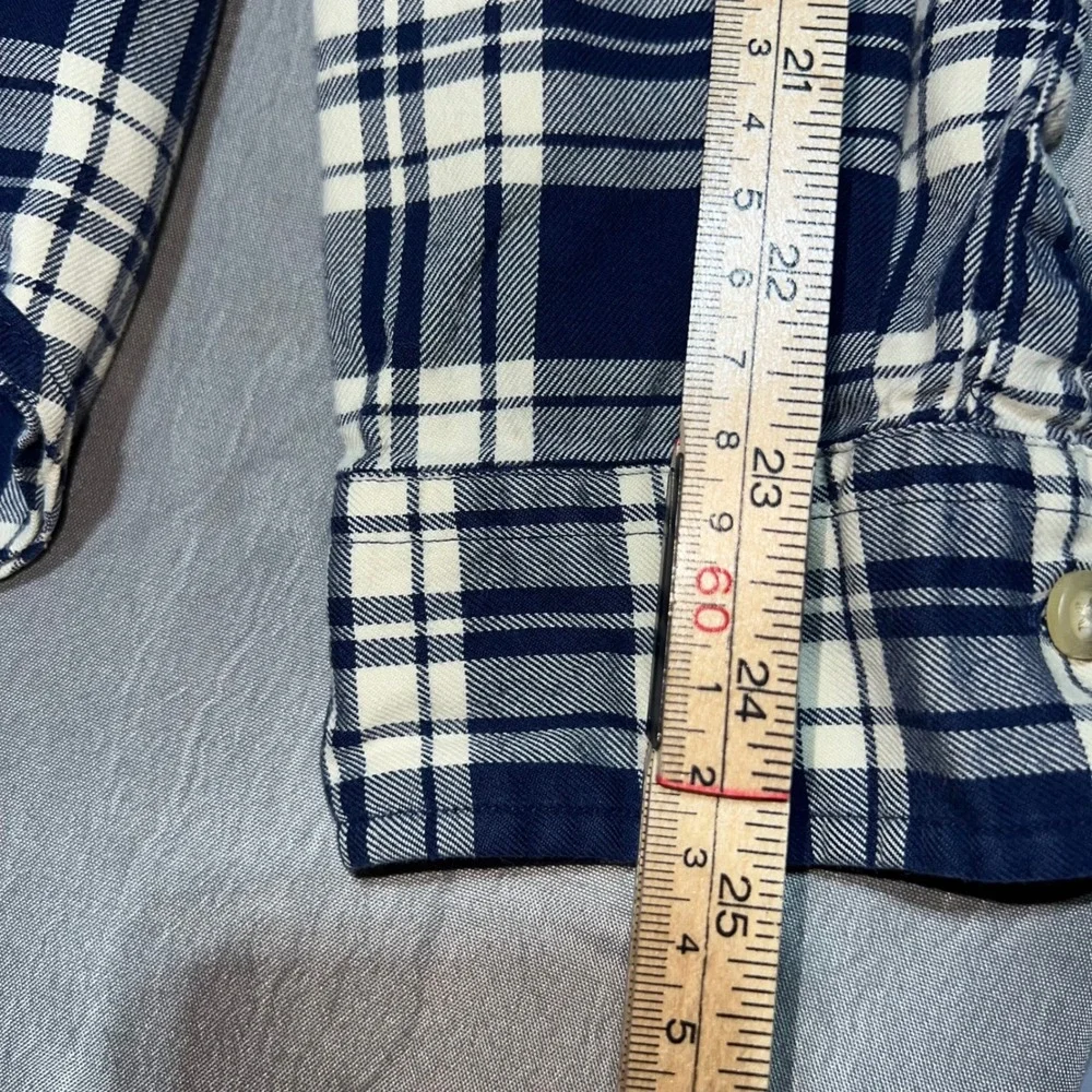 Pony Polo Ralph Lauren Mens Large Navy White Plaid Cotton Button Down Shirt Sz L